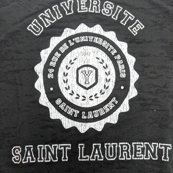 SOLD Saint Laurent Black University Crop T-Shirt - Picture 6 of 6